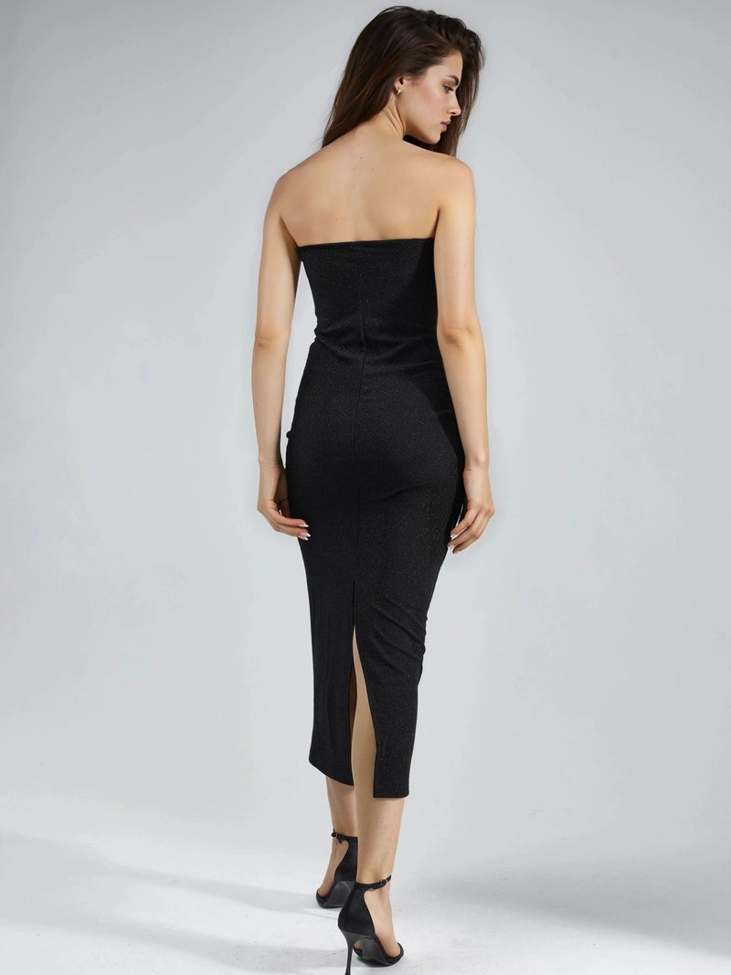 BUSEM Shiny Slit Detailed Maxi Dress - Image 3